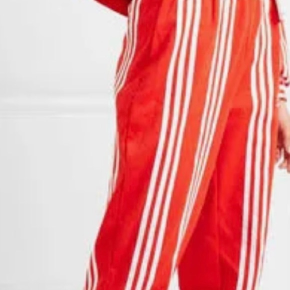 Adidas Women’s Ji Won Choi Track Pants Red and White Striped Joggers - Picture 4 of 12